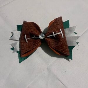 Handmade Football Themed Hair Bow